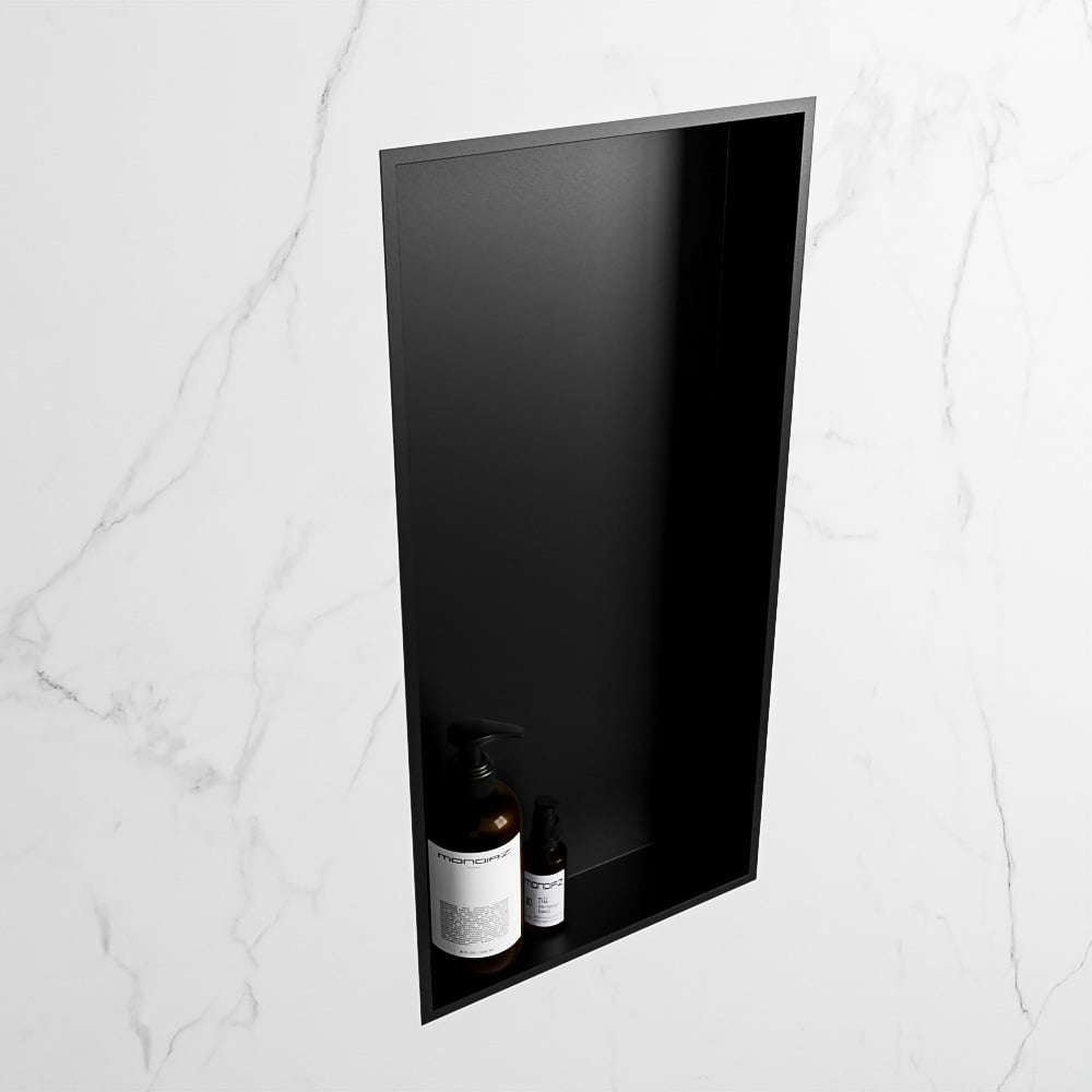 MONDIAZ EASY Nis 59,5x29,5cm in solid surface kleur Urban | Urban. 1 vak  geschikt voor in- of opbouw