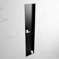 MONDIAZ EASY Nis 89,5x29,5cm in solid surface kleur Urban | Urban. 2 vakken geschikt voor in- of opbouw
