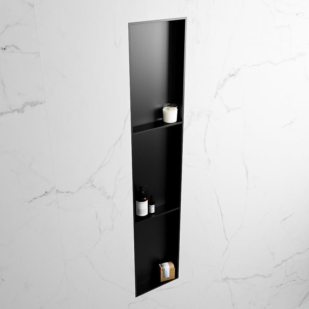MONDIAZ EASY Nis 149,5x29,5cm in solid surface kleur Urban | Urban. 3 vakken  geschikt voor in- of opbouw