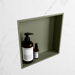 MONDIAZ EASY Nis 29,5x29,5cm in solid surface kleur Army | Army. 1 vak  geschikt voor in- of opbouw