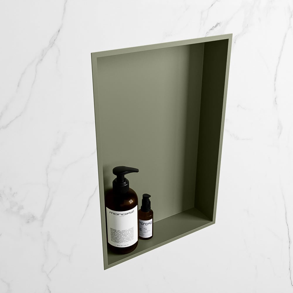 MONDIAZ EASY Nis 44,5x29,5cm in solid surface kleur Army | Army. 1 vak  geschikt voor in- of opbouw