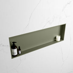 MONDIAZ EASY Nis 89,5x29,5cm in solid surface kleur Army | Army. 1 vak  geschikt voor in- of opbouw