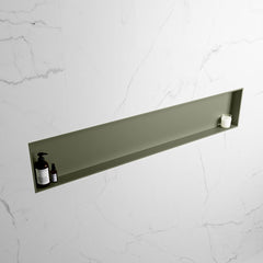 MONDIAZ EASY Nis 149,5x29,5cm in solid surface kleur Army | Army. 1 vak  geschikt voor in- of opbouw