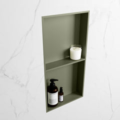 MONDIAZ EASY Nis 59,5x29,5cm in solid surface kleur Army | Army. 2 vakken geschikt voor in- of opbouw