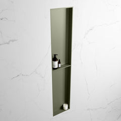 MONDIAZ EASY Nis 89,5x29,5cm in solid surface kleur Army | Army. 2 vakken geschikt voor in- of opbouw