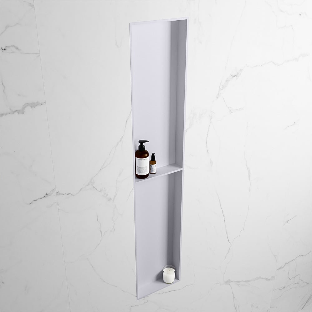 MONDIAZ EASY Nis 89,5x29,5cm in solid surface kleur Cale | Cale. 2 vakken geschikt voor in- of opbouw