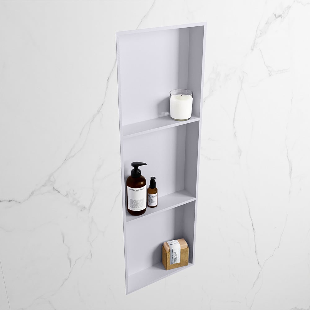MONDIAZ EASY Nis 89,5x29,5cm in solid surface kleur Cale | Cale. 3 vakken  geschikt voor in- of opbouw