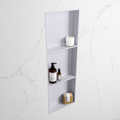 MONDIAZ EASY Nis 89,5x29,5cm in solid surface kleur Cale | Cale. 3 vakken  geschikt voor in- of opbouw
