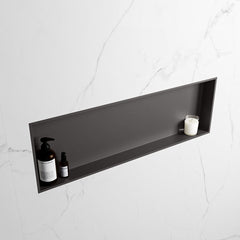 MONDIAZ EASY Nis 89,5x29,5cm in solid surface kleur DarkGrey | DarkGrey. 1 vak  geschikt voor in- of opbouw