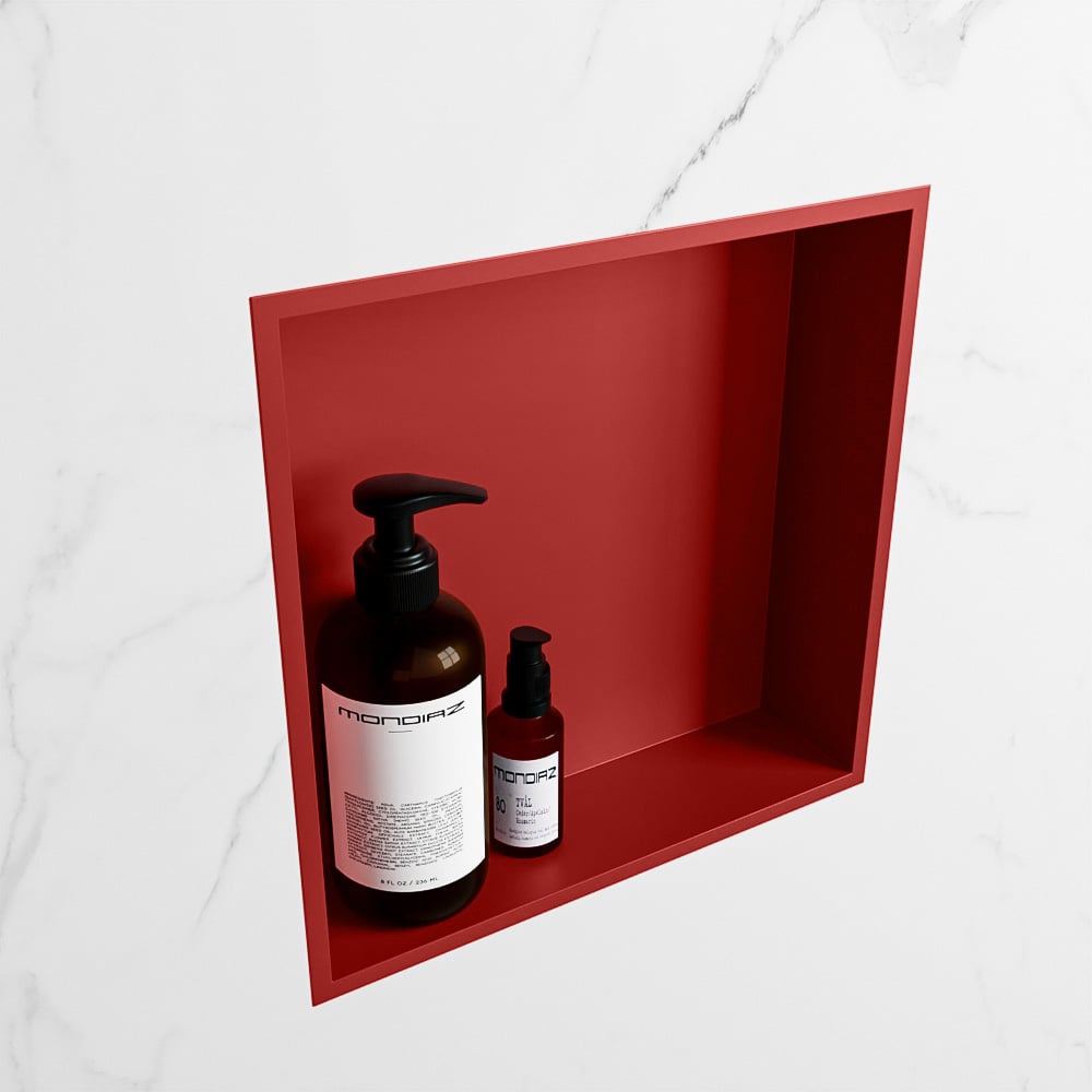 MONDIAZ EASY Nis 29,5x29,5cm in solid surface kleur Fire | Fire. 1 vak  geschikt voor in- of opbouw