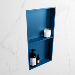 MONDIAZ EASY Nis 59,5x29,5cm in solid surface kleur Jeans | Jeans. 2 vakken geschikt voor in- of opbouw