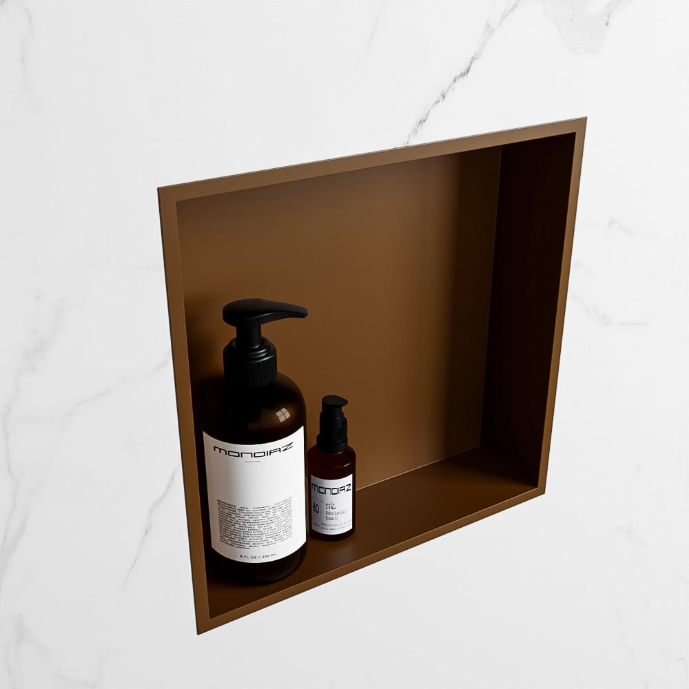 MONDIAZ EASY Nis 29,5x29,5cm in solid surface kleur Rust | Rust. 1 vak  geschikt voor in- of opbouw