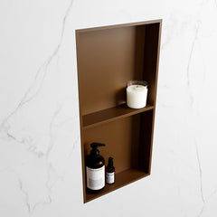 MONDIAZ EASY Nis 59,5x29,5cm in solid surface kleur Rust | Rust. 2 vakken geschikt voor in- of opbouw