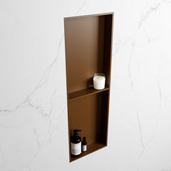 MONDIAZ EASY Nis 149,5x29,5cm in solid surface kleur Rust | Rust. 2 vakken geschikt voor in- of opbouw