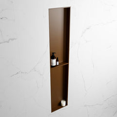 MONDIAZ EASY Nis 89,5x29,5cm in solid surface kleur Rust | Rust. 2 vakken geschikt voor in- of opbouw