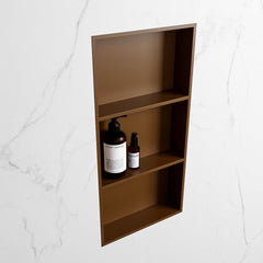 MONDIAZ EASY Nis 59,5x29,5cm in solid surface kleur Rust | Rust. 3 vakken  geschikt voor in- of opbouw