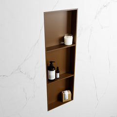 MONDIAZ EASY Nis 89,5x29,5cm in solid surface kleur Rust | Rust. 3 vakken  geschikt voor in- of opbouw