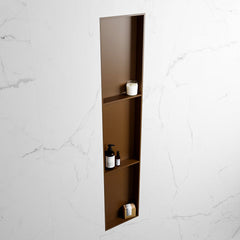 MONDIAZ EASY Nis 149,5x29,5cm in solid surface kleur Rust | Rust. 3 vakken  geschikt voor in- of opbouw