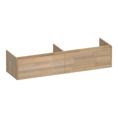 BRAUER Embrace 160 base unit with 2 soft-close handleless drawers and 2 siphon cut-outs finger-jointed oak grey
