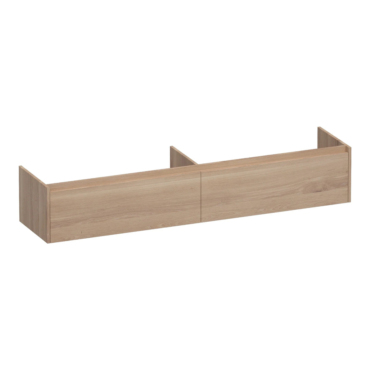 BRAUER Embrace base cabinet 200 with 2 soft-close handleless drawers and 2 siphon cutouts slatted natural oak