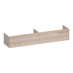 BRAUER Embrace onderkast 200 met 2 softclose lades greeploos en 2 sifon uitsparingen lamellen eiken wit