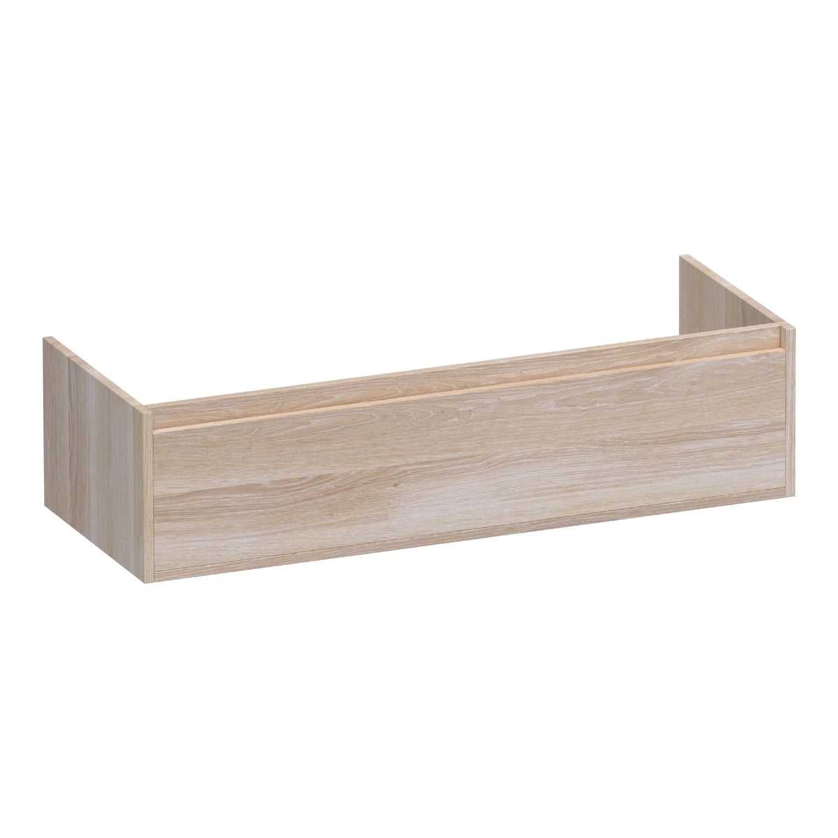 BRAUER Hope onderkast 120 met 1 softclose lade greeploos en 1 sifon uitsparing lamellen eiken wit