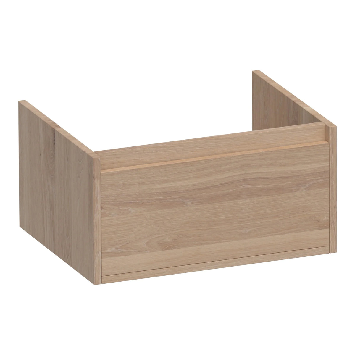 BRAUER Hope onderkast 60 met 1 softclose lade greeploos en 1 sifon uitsparing lamellen eiken naturel