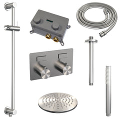 Brauer Edition inbouw doucheset - staafhanddouche - 20cm hoofdouche - plafondbuis - glijstang - geborsteld rvs PVD