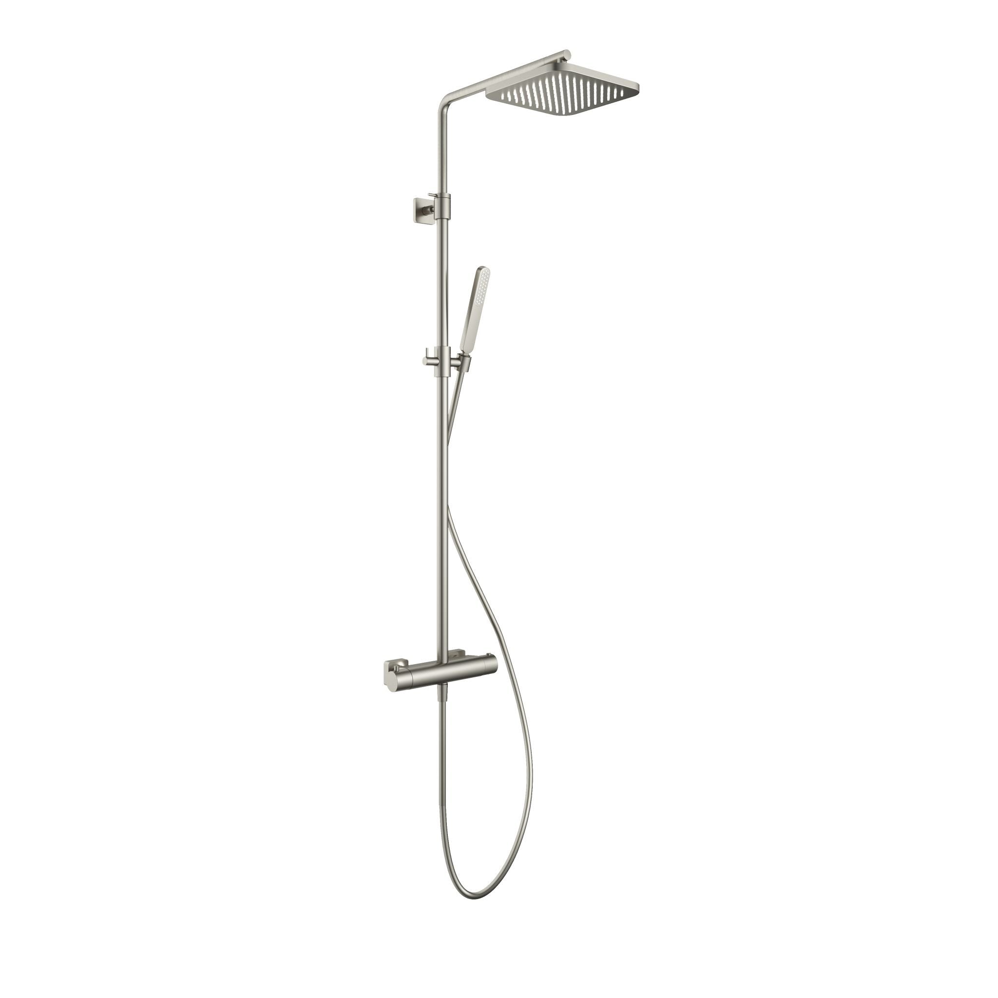 Hotbath Gal SDSGL9 thermostatische stortdoucheset - hoofddouche 22x22cm - Geborsteld Messing PVD