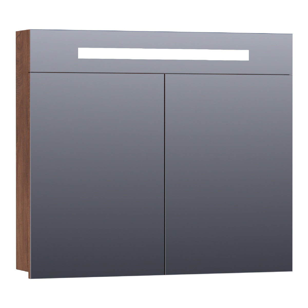 BRAUER Promise spiegelkast 80 met directe verlichting 2 enkelzijdige spiegeldeuren Forest Cacao