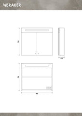 BRAUER Promise spiegelkast 80 met directe verlichting 2 enkelzijdige spiegeldeuren Forest Cacao