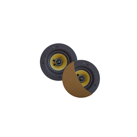 RUMBA SPEAKERSET, 45W (0,5" TWEETER), BRUSED GOLD, ROND 120 MM, DIEPTE 55 MM, RANDLOOS, IPX4