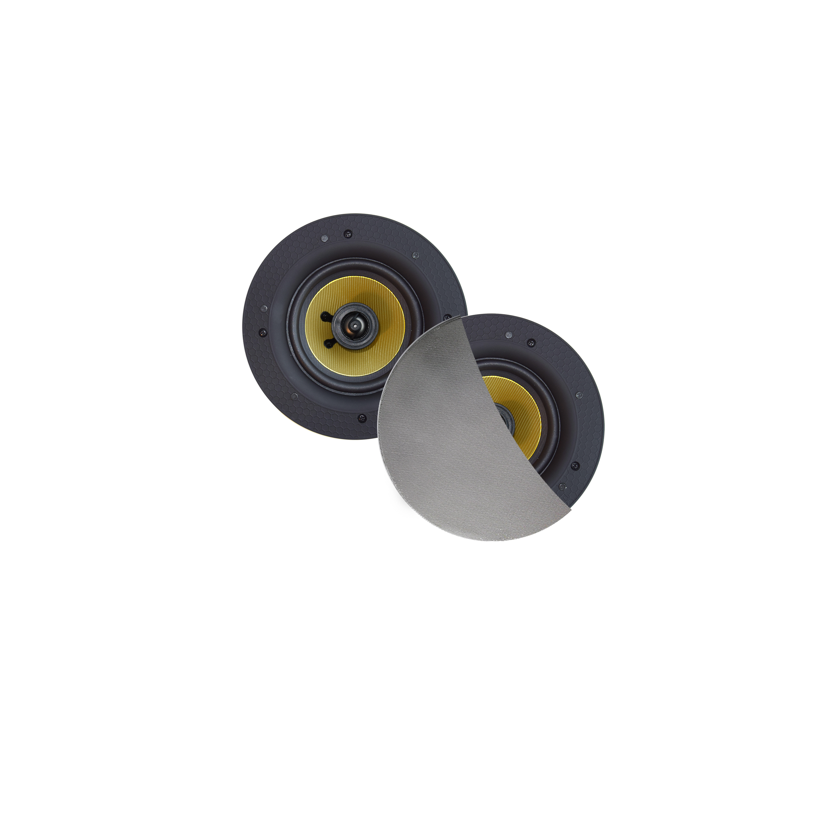 RUMBA SPEAKERSET, 45W (0,5" TWEETER), MAT CHROOM, ROND 120 MM, DIEPTE 55 MM, RANDLOOS, IPX4