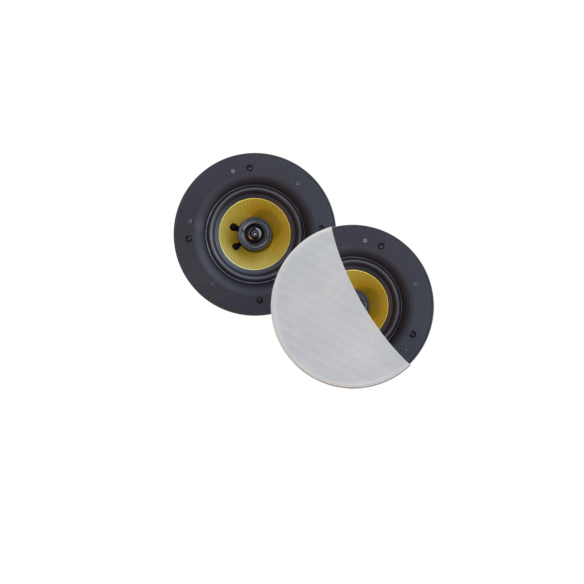 RUMBA SPEAKERSET, 45W (0,5" TWEETER), WIT, ROND 120 MM, DIEPTE 55 MM, RANDLOOS, IPX4