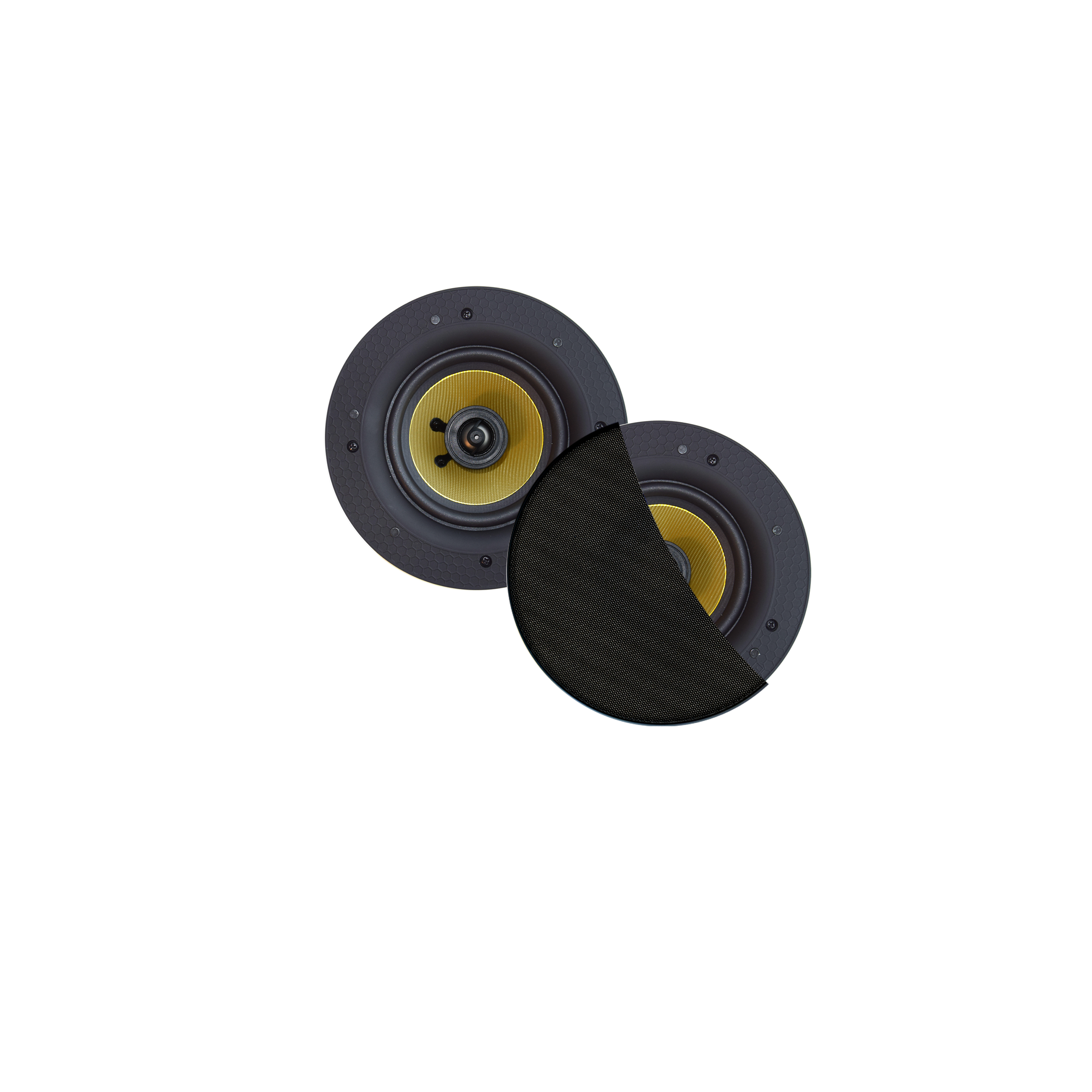 RUMBA SPEAKERSET, 45W (0,5" TWEETER), ZWART, ROND 120 MM, DIEPTE 55 MM, RANDLOOS, IPX4