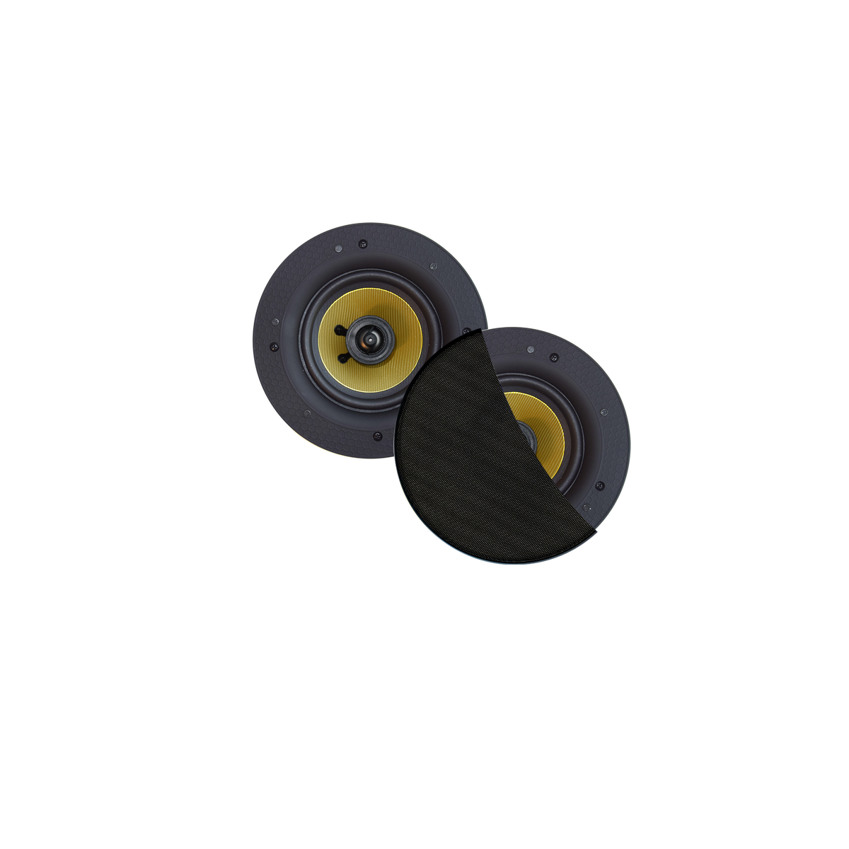 RUMBA SPEAKERSET, 45W (0,5" TWEETER), ZWART, ROND 120 MM, DIEPTE 55 MM, RANDLOOS, IPX4