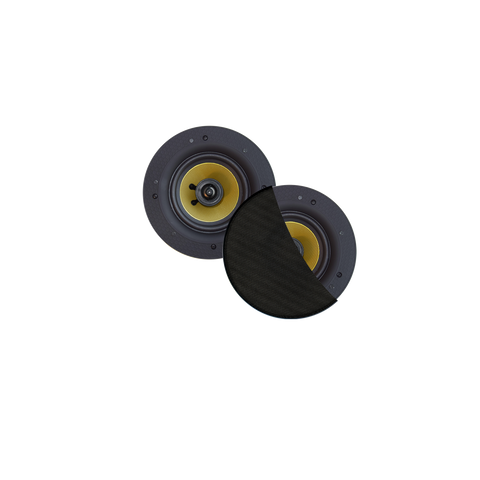 RUMBA SPEAKERSET, 45W (0,5" TWEETER), ZWART, ROND 120 MM, DIEPTE 55 MM, RANDLOOS, IPX4