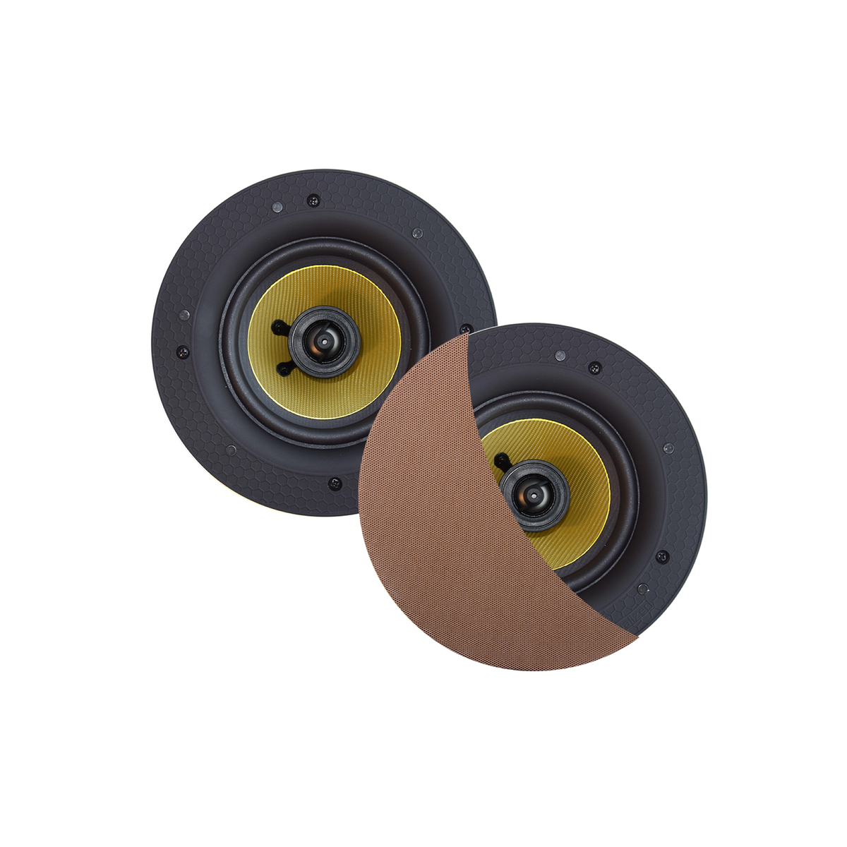 ZUMBA SPEAKERSET, 100W (0,75" DRAAIBARE TWEETER), WIT, ROND 226 MM, DIEPTE 81 MM, RANDLOOS, IPX4