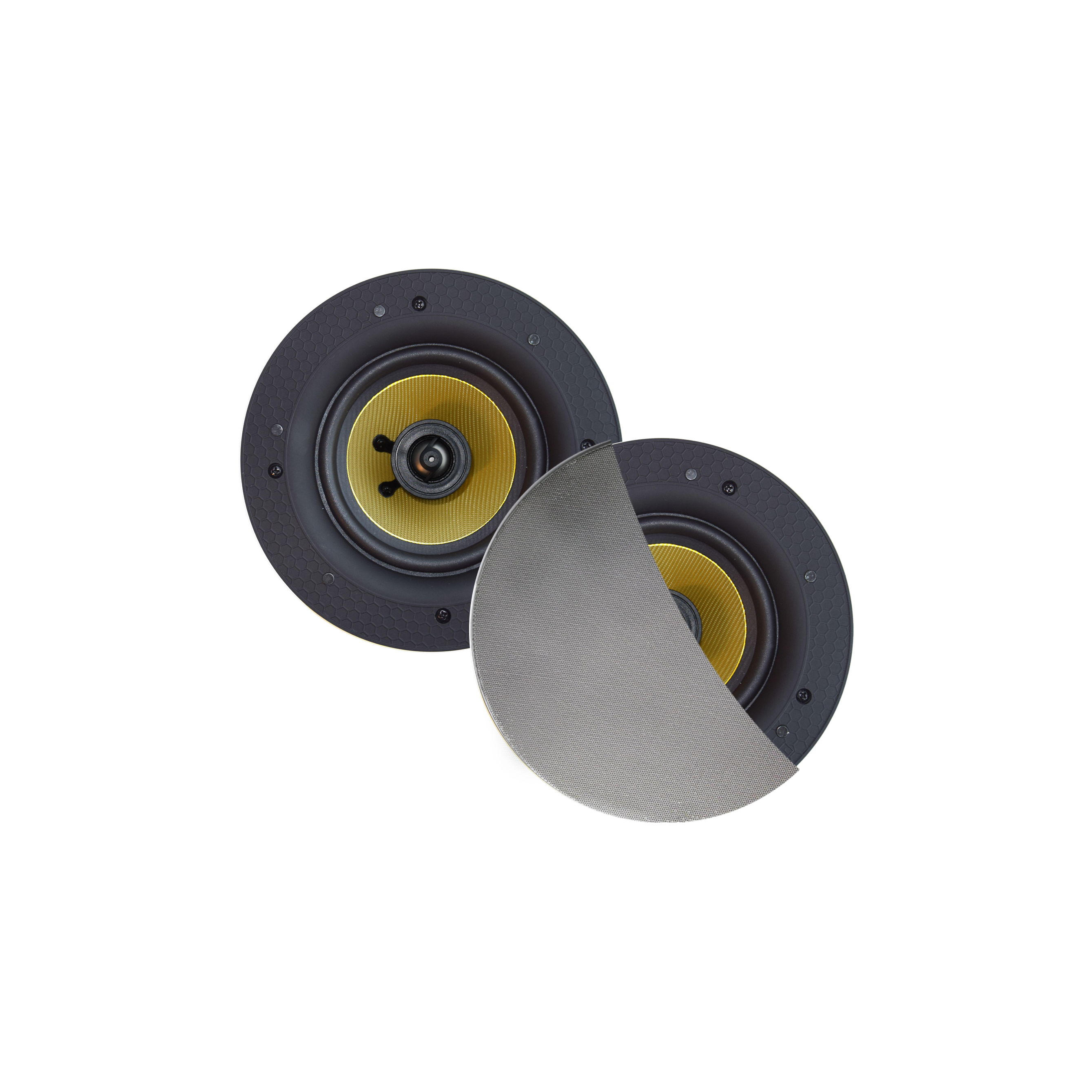 ZUMBA SPEAKERSET, 100W (0,75" DRAAIBARE TWEETER), MAT CHROOM, ROND 226 MM, DIEPTE 81 MM, RANDLOOS, IPX4