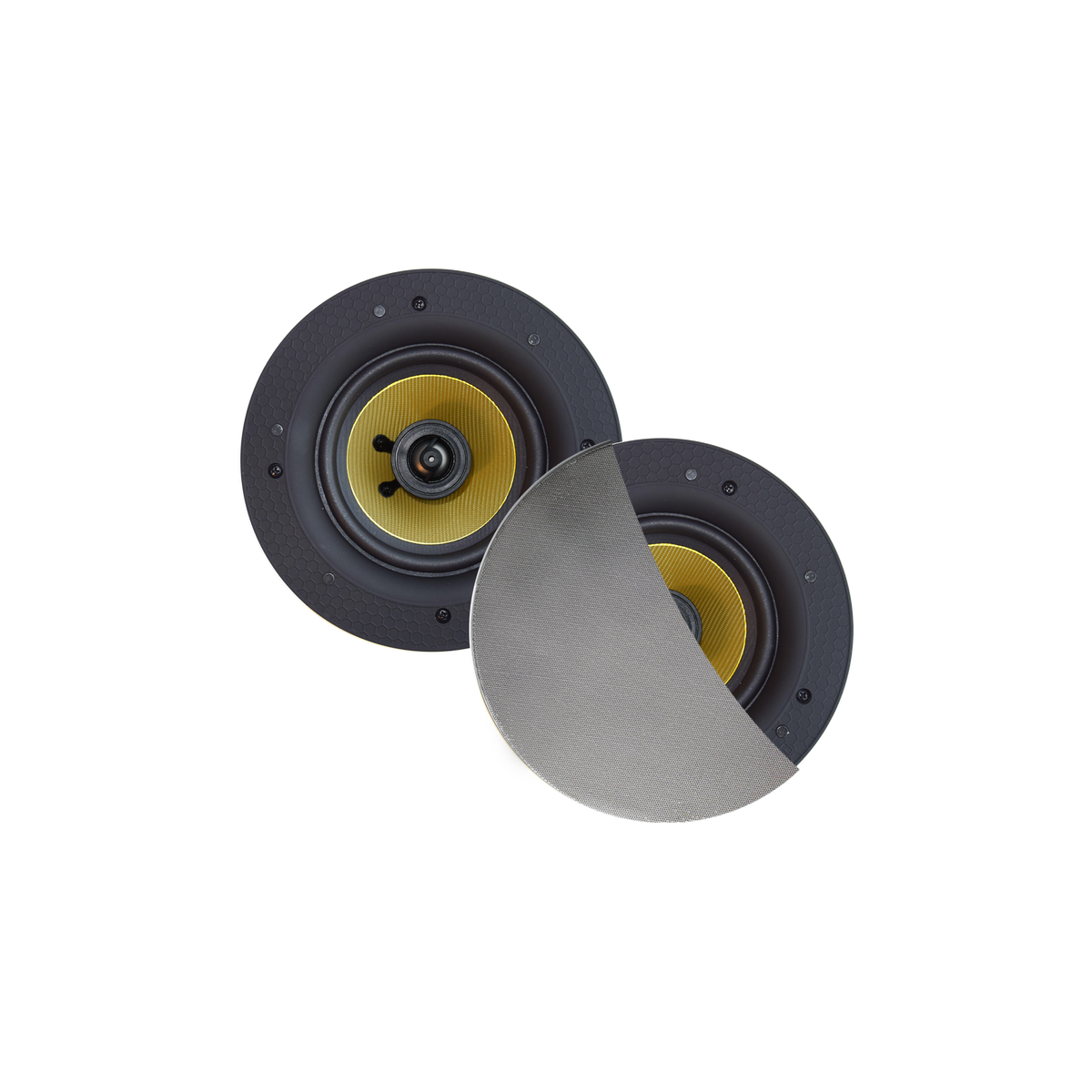 ZUMBA SPEAKERSET, 100W (0,75" DRAAIBARE TWEETER), MAT CHROOM, ROND 226 MM, DIEPTE 81 MM, RANDLOOS, IPX4
