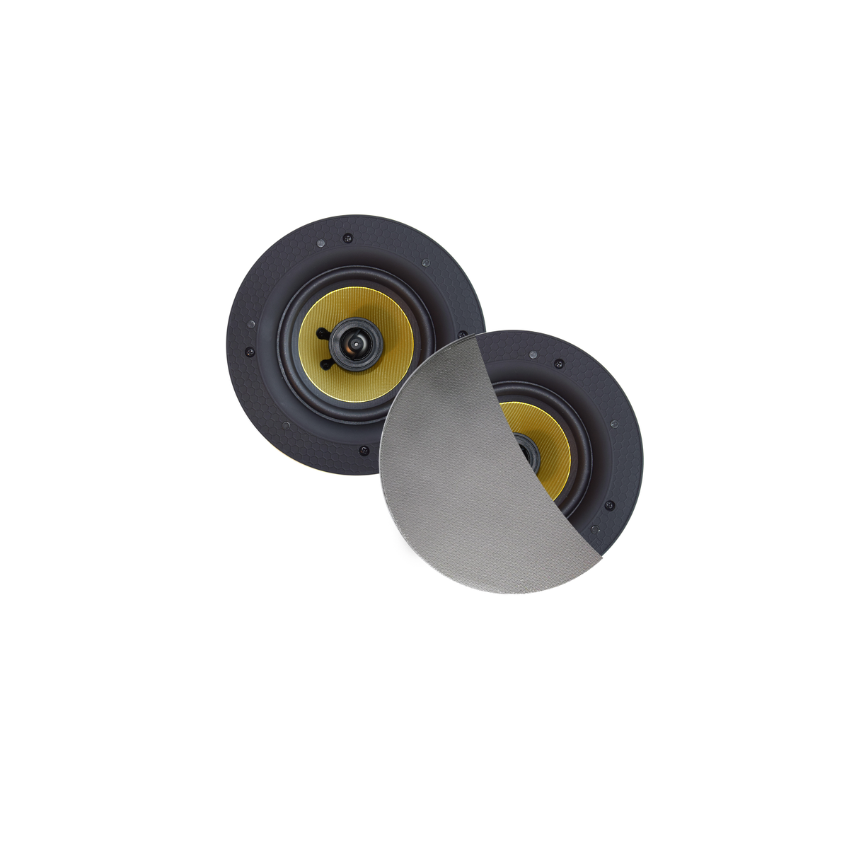 SAMBA SPEAKERSET, 65W (DRAAIBARE TWEETER), MAT CHROOM (ROND 195 MM), RANDLOOS