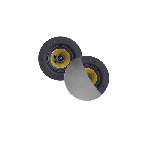 SAMBA SPEAKERSET, 65W (DRAAIBARE TWEETER), MAT CHROOM (ROND 195 MM), RANDLOOS