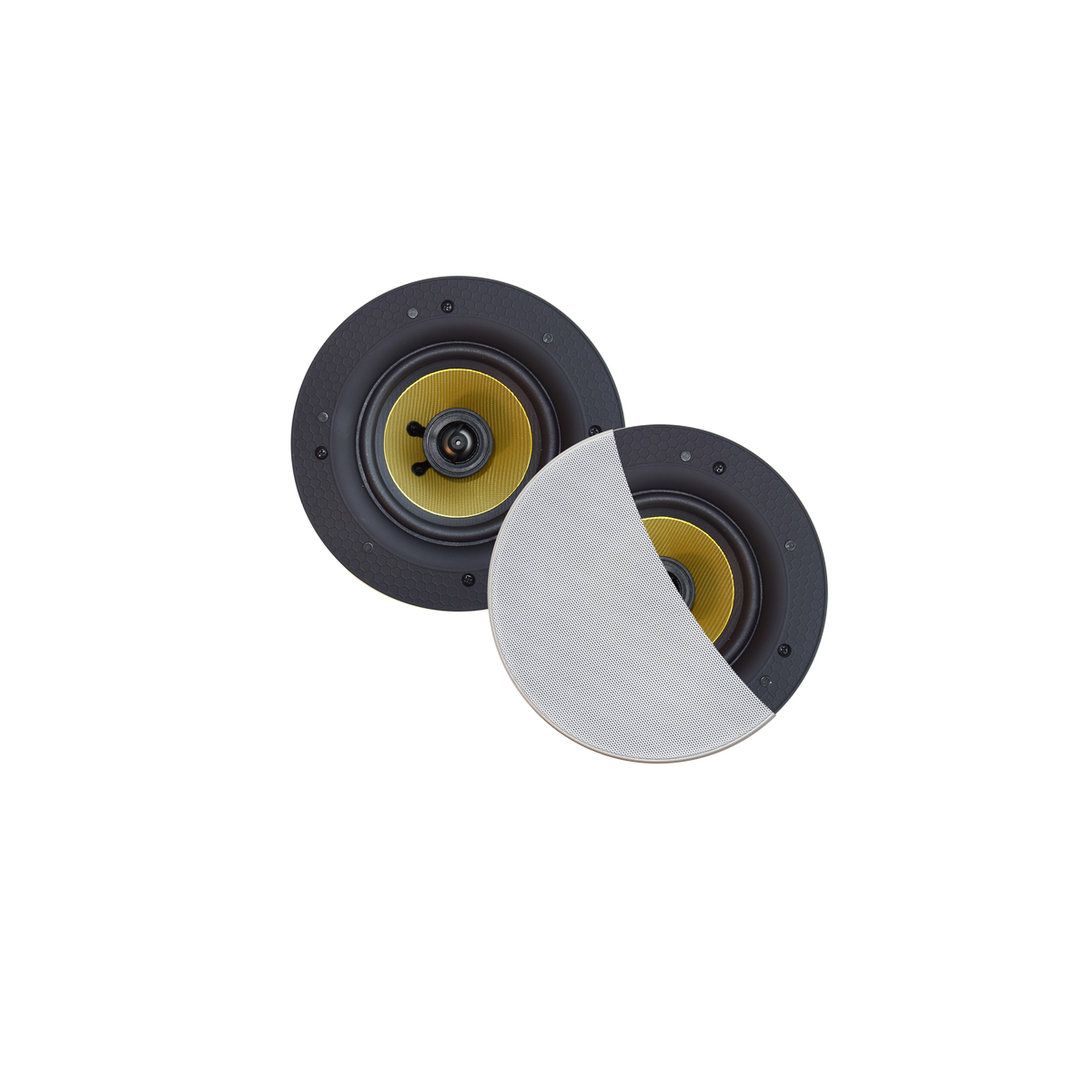 SAMBA SPEAKERSET, 65W (DRAAIBARE TWEETER), WIT (ROND 195 MM), RANDLOOS