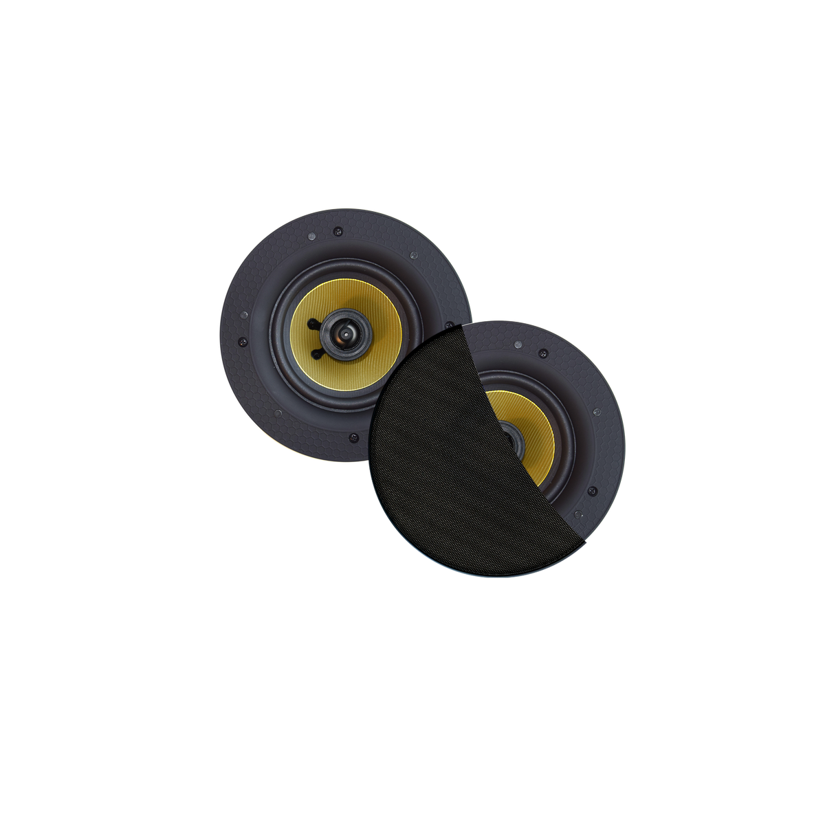 SAMBA SPEAKERSET, 65W (DRAAIBARE TWEETER), MAT ZWART (ROND 195 MM), RANDLOOS