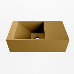 MONDIAZ TYNE 40cm fontein solid surface kleur Oro. Positie wastafel rechts