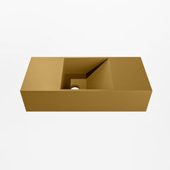 MONDIAZ TYNE 50cm fontein solid surface kleur Oro. Positie wastafel links