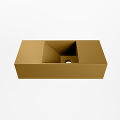 MONDIAZ TYNE 50cm fontein solid surface kleur Oro. Positie wastafel rechts