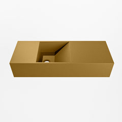 MONDIAZ TYNE 60cm fontein solid surface kleur Oro. Positie wastafel links