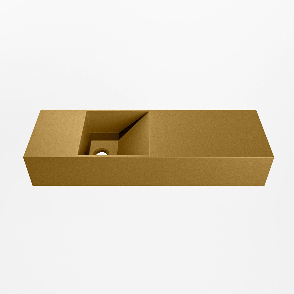 MONDIAZ TYNE 70cm fontein solid surface kleur Oro. Positie wastafel links