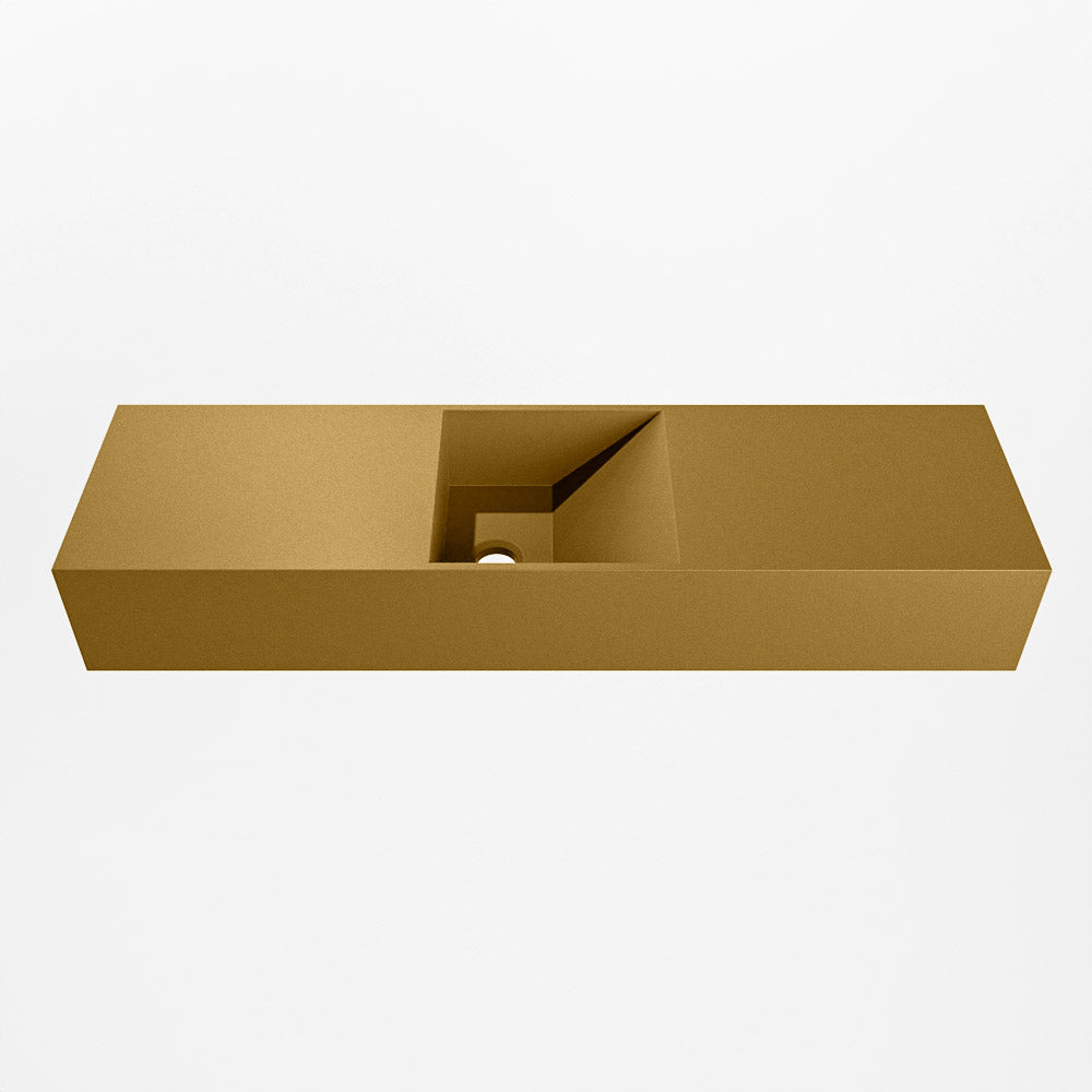 MONDIAZ TYNE 80cm fontein solid surface kleur Oro. Positie wastafel midden